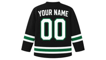 Load image into Gallery viewer, Algeria Original Hockey Jersey in Black, back view with your name and number