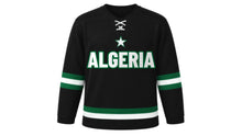 Load image into Gallery viewer, Algeria Original Hockey Jersey in Black, front view – custom name and number