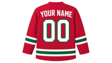 Load image into Gallery viewer, Algeria Original Hockey Jersey in Red, back view with your name and number