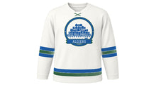 Load image into Gallery viewer, Algiers Original Hockey Jersey in Casbah White, front view – custom name and number