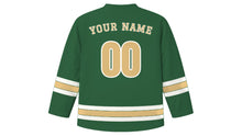 Load image into Gallery viewer, Algiers Original Hockey Jersey in Cedar Green, back view with your name and number