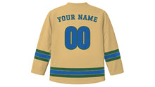 Load image into Gallery viewer, Algiers Original Hockey Jersey in Desert Sand, back view with your name and number
