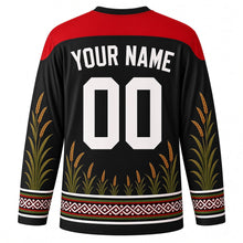 Load image into Gallery viewer, Ali Ai Ligang Original Hockey Jersey in Loom Black, back view with custom YOUR NAME and 00
