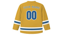 Load image into Gallery viewer, Almaty Original Hockey Jersey in Steppe Gold, back view with your name and number
