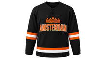 Load image into Gallery viewer, Amsterdam Original Hockey Jersey in Black, front view – custom name and number