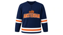 Load image into Gallery viewer, Amsterdam Original Hockey Jersey in Navy, front view – custom name and number