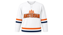 Load image into Gallery viewer, Amsterdam Original Hockey Jersey in White, front view – custom name and number