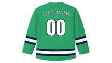 Load image into Gallery viewer, Anchorage Original Hockey Jersey in Aurora Green, back view with your name and number