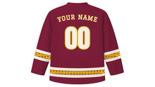 Load image into Gallery viewer, Anniversary Original Hockey Jersey in Burgundy, back view with your name and number