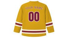Load image into Gallery viewer, Anniversary Original Hockey Jersey in Gold, back view with your name and number