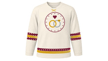 Load image into Gallery viewer, Anniversary Original Hockey Jersey in Ivory, front view – custom name and number