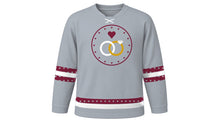 Load image into Gallery viewer, Anniversary Original Hockey Jersey in Silver, front view – custom name and number