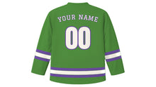 Load image into Gallery viewer, Antananarivo Original Hockey Jersey in Rice Paddy Green, back view with your name and number