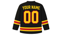 Load image into Gallery viewer, Antigua and Barbuda Original Hockey Jersey in Black, back view with your name and number
