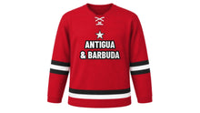 Load image into Gallery viewer, Antigua and Barbuda Original Hockey Jersey in Red, front view – custom name and number