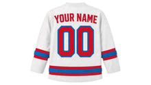 Load image into Gallery viewer, Antigua and Barbuda Original Hockey Jersey in White, back view with your name and number