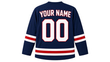 Load image into Gallery viewer, Anzac Day Original Hockey Jersey in Navy, back view with your name and number