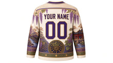 Load image into Gallery viewer, Aoi Matsuri Original Hockey Jersey in Ivory, back view with custom YOUR NAME and 00