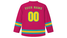Load image into Gallery viewer, Apokries Original Hockey Jersey in Magenta, back view with your name and number