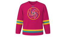 Load image into Gallery viewer, Apokries Original Hockey Jersey in Magenta, front view – custom name and number
