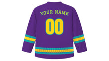 Load image into Gallery viewer, Apokries Original Hockey Jersey in Purple, back view with your name and number