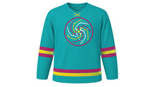 Load image into Gallery viewer, Apokries Original Hockey Jersey in Turquoise, front view – custom name and number
