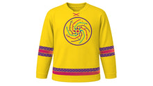 Load image into Gallery viewer, Apokries Original Hockey Jersey in Yellow, front view – custom name and number