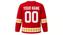 Load image into Gallery viewer, April Fools' Day Original Hockey Jersey in Red, back view with your name and number