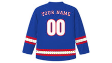 Load image into Gallery viewer, Araw ng Kagitingan Original Hockey Jersey in Royal Blue, back view with your name and number