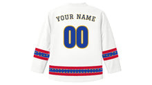 Load image into Gallery viewer, Araw ng Kagitingan Original Hockey Jersey in White, back view with your name and number