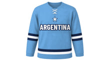 Load image into Gallery viewer, Argentina Original Hockey Jersey in Sky Blue, front view – custom name and number