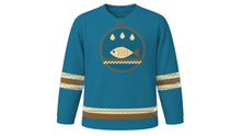 Load image into Gallery viewer, Argungu Fishing Festival Original Hockey Jersey in River Blue, front view – custom name and number