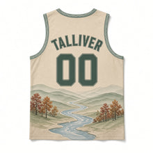 Load image into Gallery viewer, Arkansas Ozark Hollows Original Basketball Jersey in Creek Stone, back view with your name and number