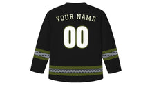 Load image into Gallery viewer, Armed Forces Day Original Hockey Jersey in Black, back view with your name and number