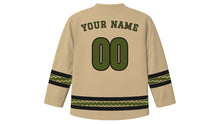 Load image into Gallery viewer, Armed Forces Day Original Hockey Jersey in Desert Tan, back view with your name and number