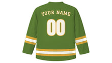 Load image into Gallery viewer, Arusha Original Hockey Jersey in Acacia Green, back view with your name and number