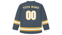 Load image into Gallery viewer, Arusha Original Hockey Jersey in Mount Meru Slate, back view with your name and number
