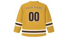 Load image into Gallery viewer, Arusha Original Hockey Jersey in Savanna Gold, back view with your name and number