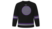 Load image into Gallery viewer, Ash Wednesday Original Hockey Jersey in Black, front view – custom name and number
