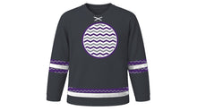 Load image into Gallery viewer, Ash Wednesday Original Hockey Jersey in Charcoal, front view – custom name and number