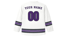 Load image into Gallery viewer, Ash Wednesday Original Hockey Jersey in White, back view with your name and number