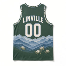 Load image into Gallery viewer, Asheville Blue Ridge Original Basketball Jersey in Hemlock Green, back view with your name and number