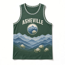 Load image into Gallery viewer, Asheville Blue Ridge Original Basketball Jersey in Hemlock Green, front view – custom name and number