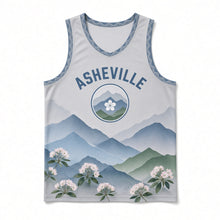 Load image into Gallery viewer, Asheville Blue Ridge Original Basketball Jersey in Mountain Mist, front view – custom name and number