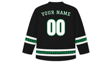 Load image into Gallery viewer, Ashura Original Hockey Jersey in Black, back view with your name and number
