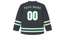 Load image into Gallery viewer, Ashura Original Hockey Jersey in Charcoal, back view with your name and number