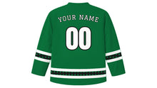 Load image into Gallery viewer, Ashura Original Hockey Jersey in Green, back view with your name and number