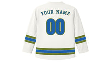 Load image into Gallery viewer, Athens Original Hockey Jersey in Marble White, back view with your name and number