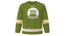 Load image into Gallery viewer, Athens Original Hockey Jersey in Olive Green, front view – custom name and number