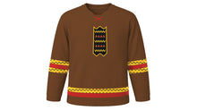 Load image into Gallery viewer, Ati-Atihan Original Hockey Jersey in Earth Brown, front view – custom name and number